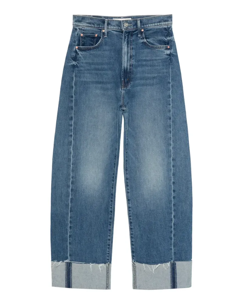 Mother The Half-Pipe flood cuff fray jeans - Blau Blau