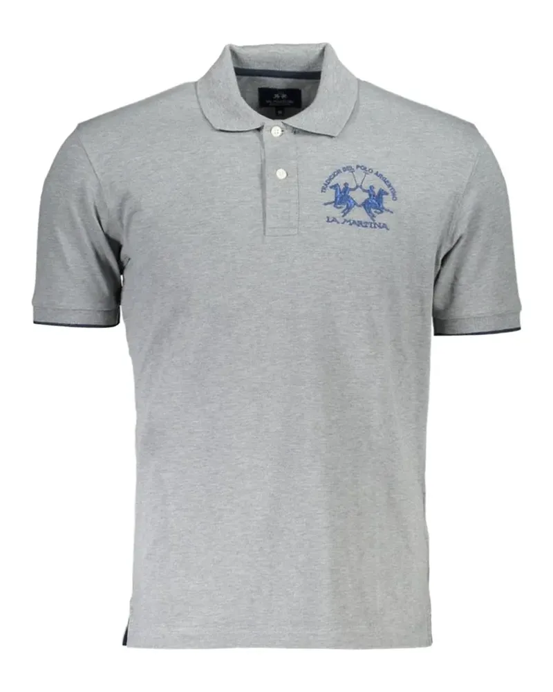 La Martina logo-embroidered polo shirt - Grau Grau