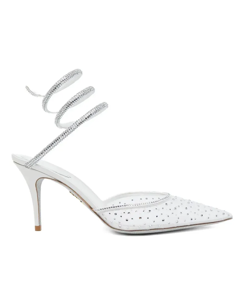 René Caovilla 80mm crystal-embellished pumps - Weiß Weiß