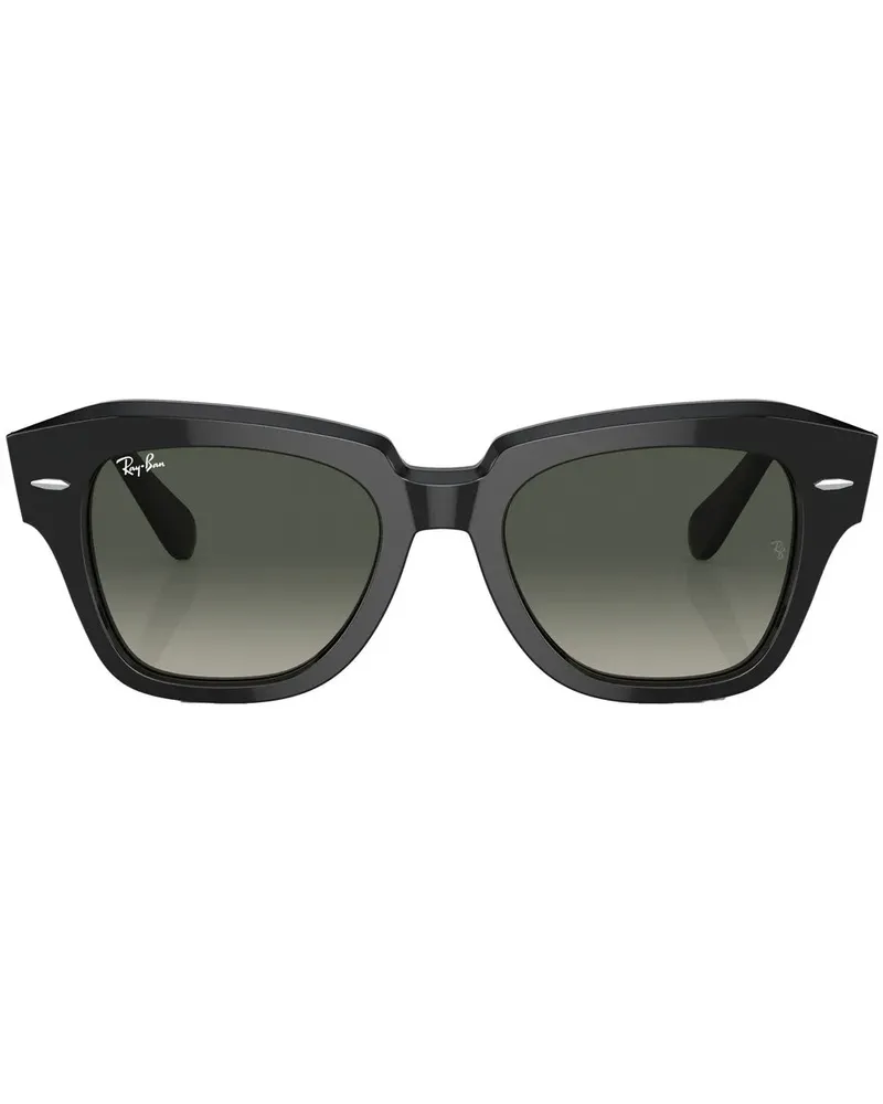 Ray Ban Eckige State Street Sonnenbrille - Schwarz Schwarz
