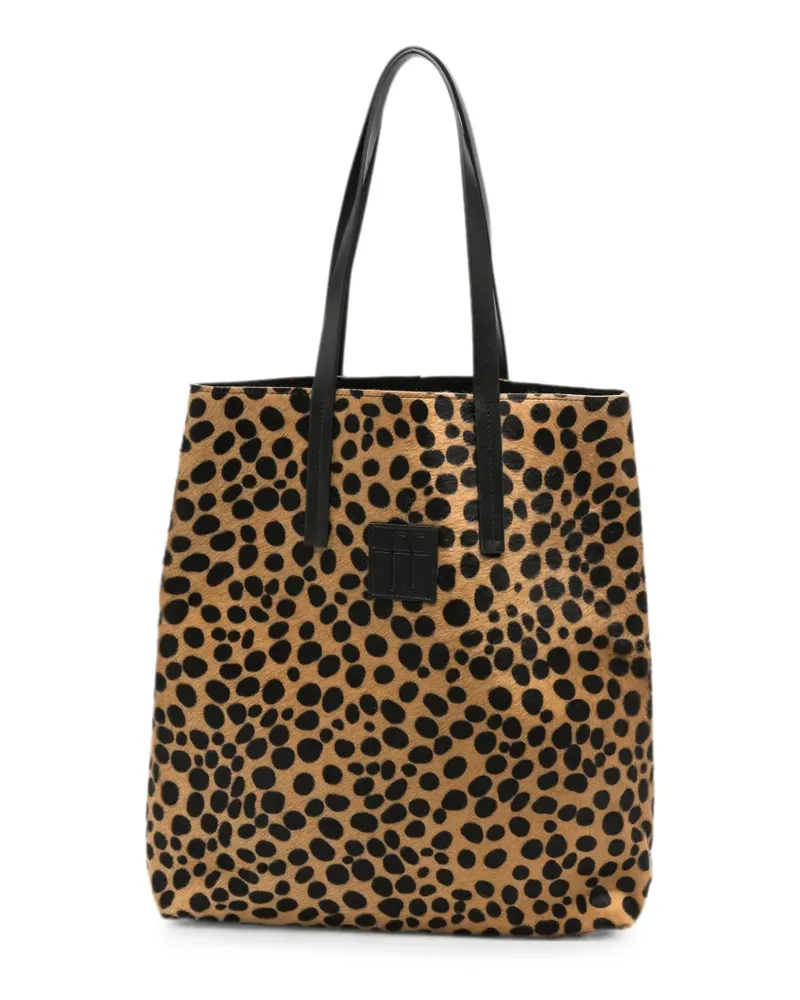 forte_forte Shopper mit Leopardenprint - Braun Braun