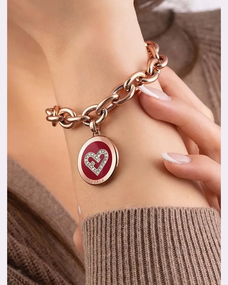 Furla Kettenarmband mit Herzanhänger - Rosa Rosa