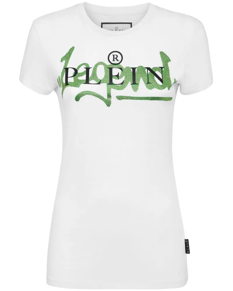 Philipp Plein T-Shirt mit Kristallen - Weiß Weiß