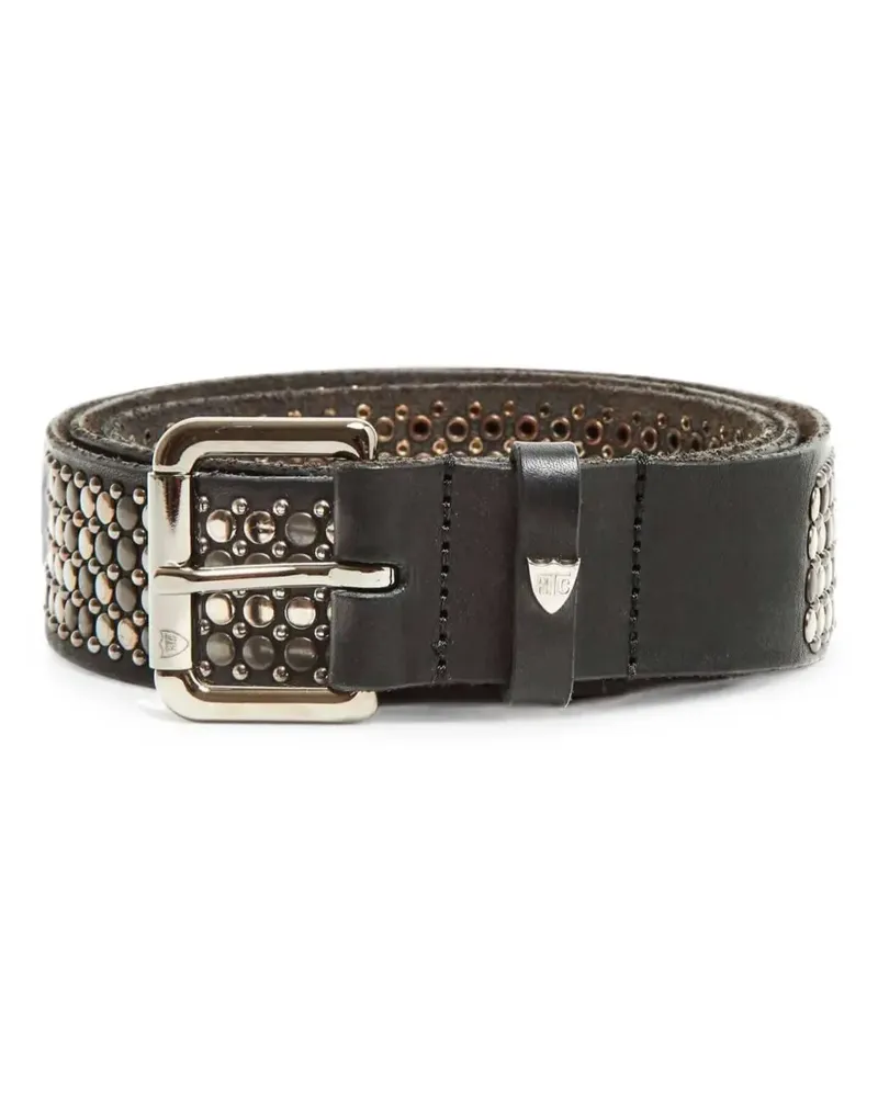 HTC Hollywood Trading Company Nest studded leather belt - Schwarz Schwarz