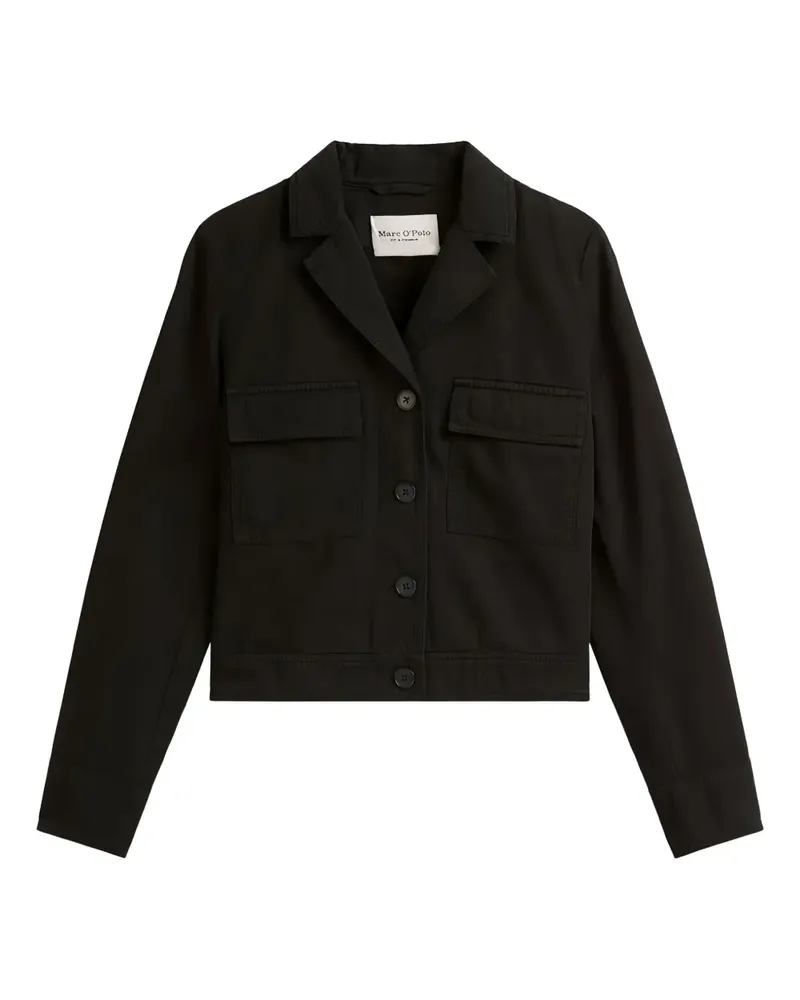 Marc O'Polo Cropped-Jacke mit Rundhalsausschnitt - Schwarz Schwarz