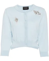 Simone Rocha Cardigan mit gewellten Perlen Blau