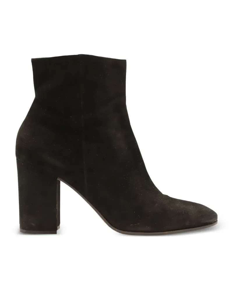 Gianvito Rossi round-toe suede ankle booties - Schwarz Schwarz