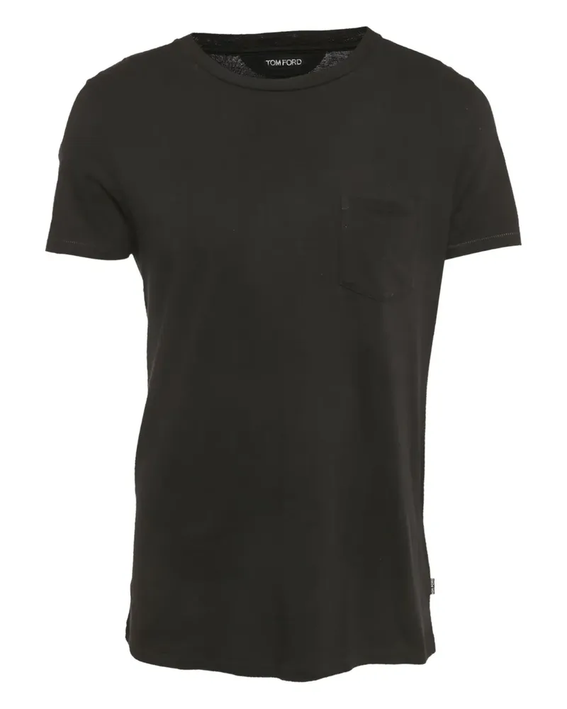 Tom Ford T-Shirt mit Brusttasche - Schwarz Schwarz