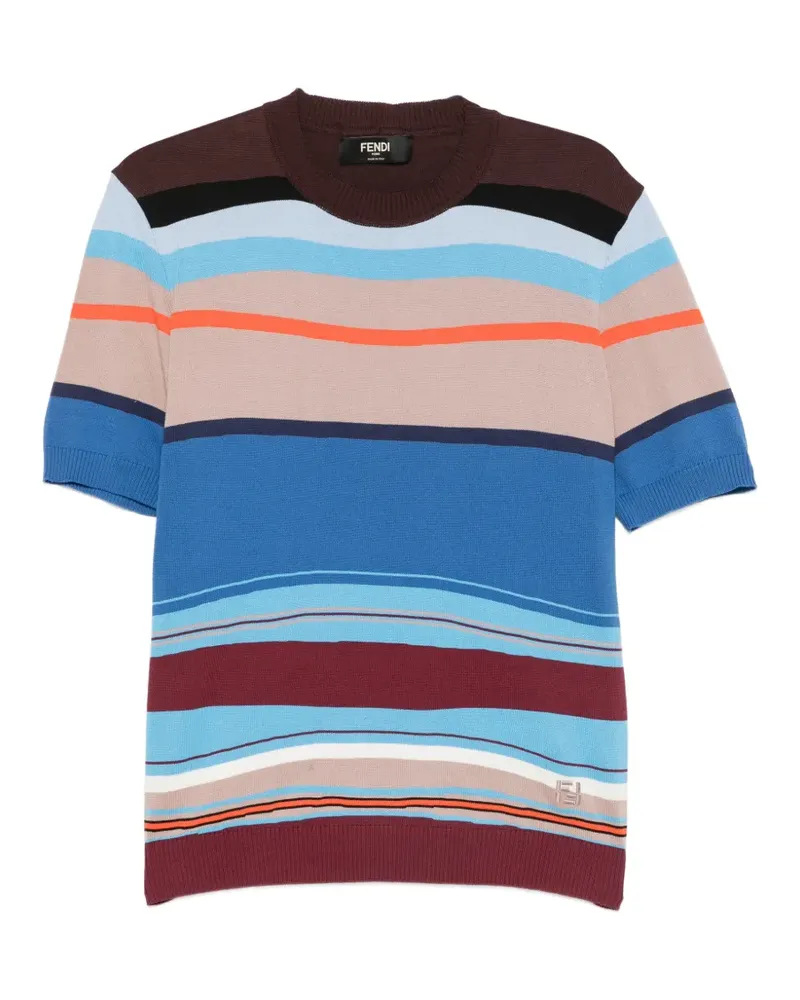 Fendi striped short-sleeve top - Blau Blau
