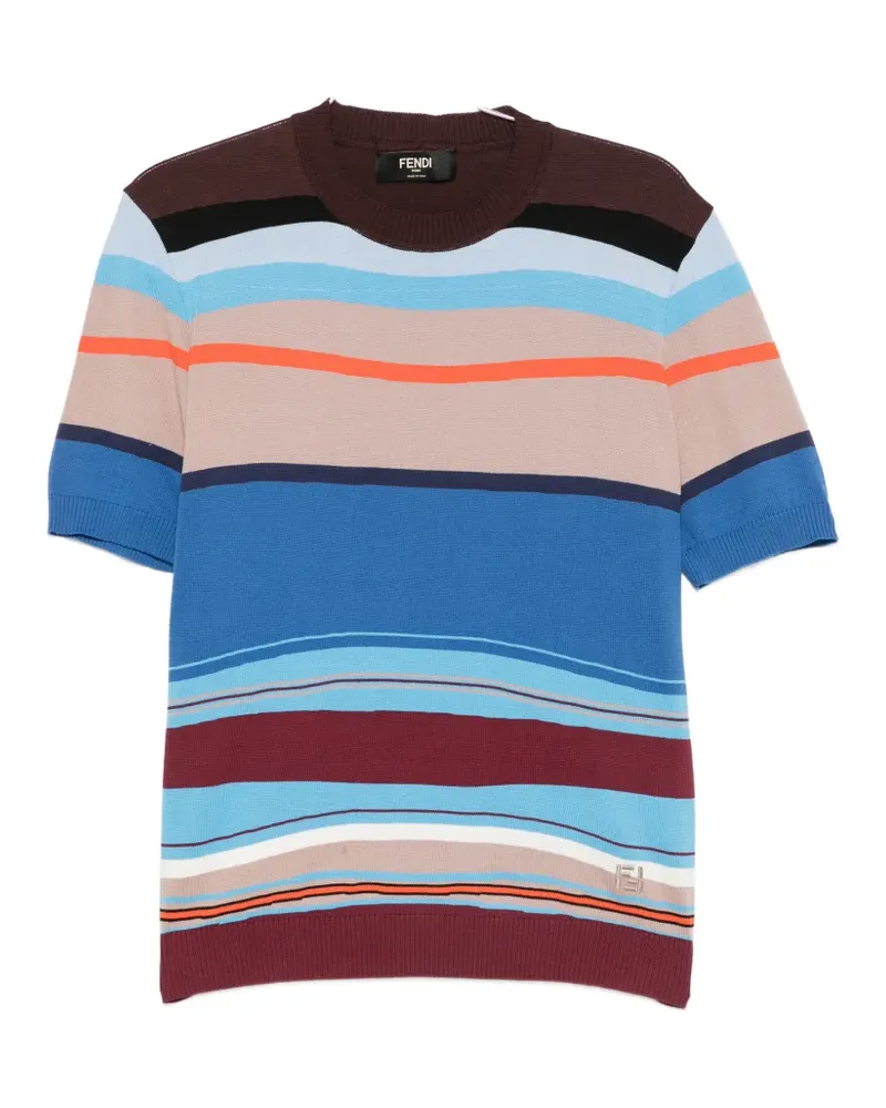 Fendi striped short-sleeve top - Blau Blau
