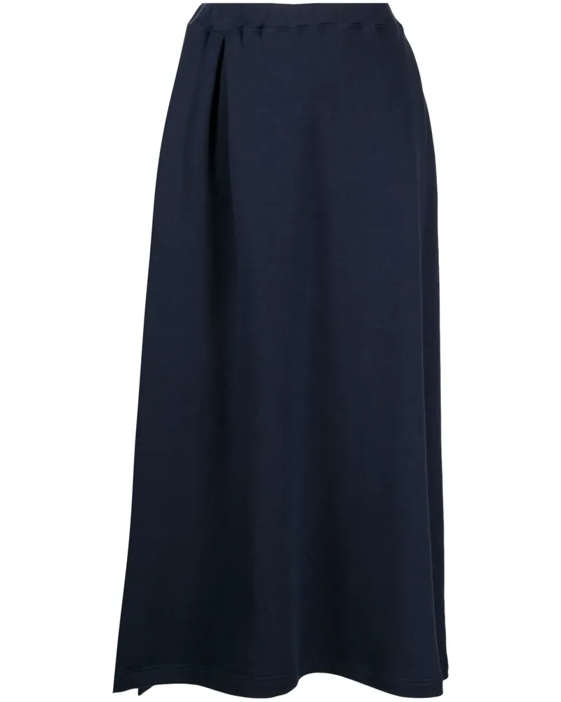 Yohji Yamamoto High-Waist-Midirock mit Falten - Blau Blau