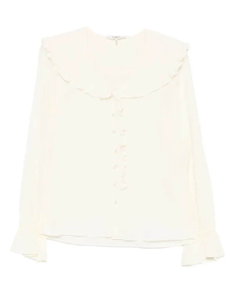 Chloé Bluse mit Rüschenkragen - Nude Nude