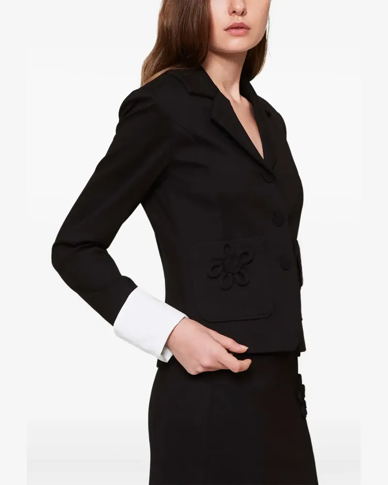 Twin-Set Sakko mit Blumenapplikation - Schwarz Schwarz