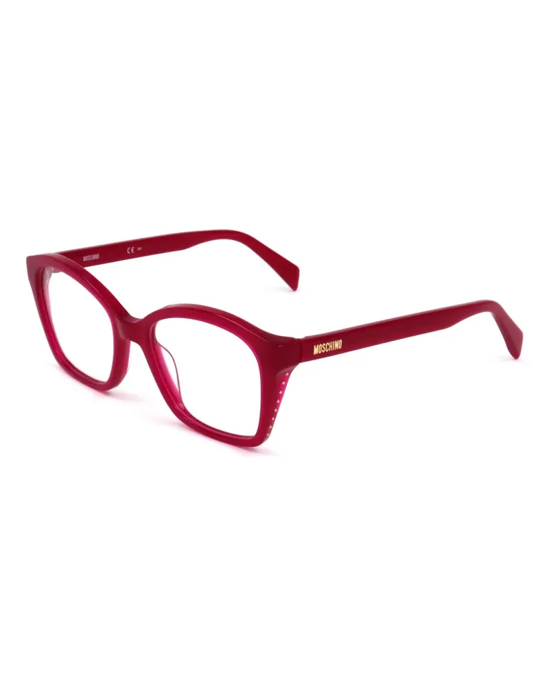 Moschino Brille mit eckigem Gestell und Nieten - Rot Rot