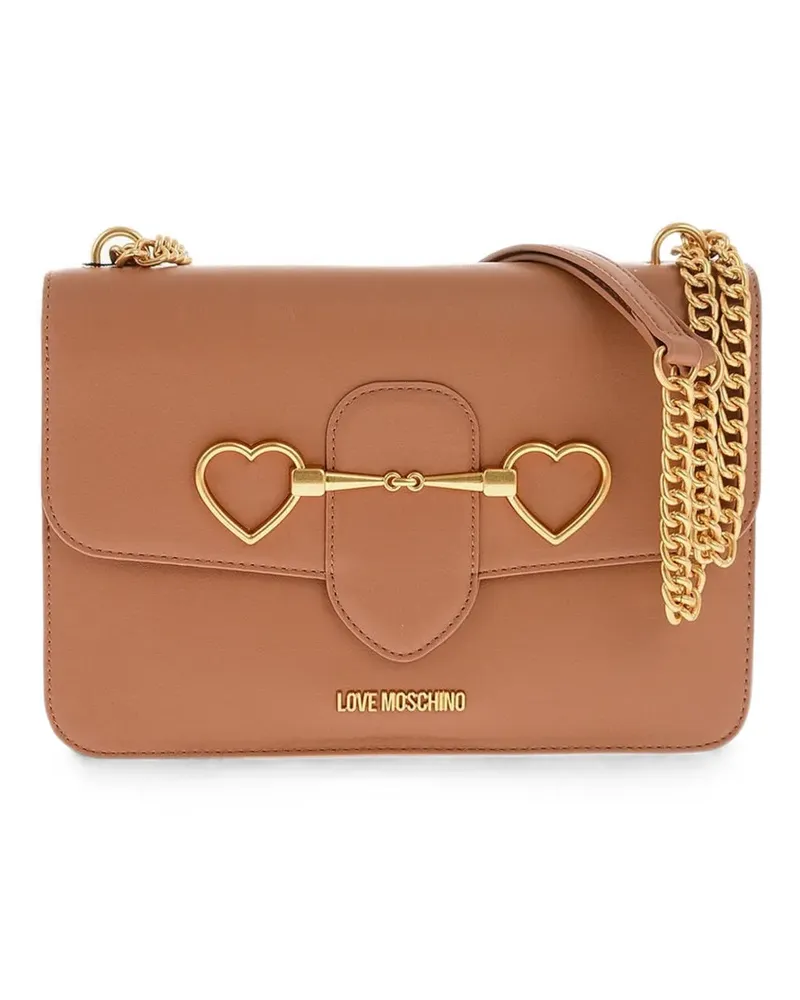Moschino heart-motif chain-strap shoulder bag - Braun Braun