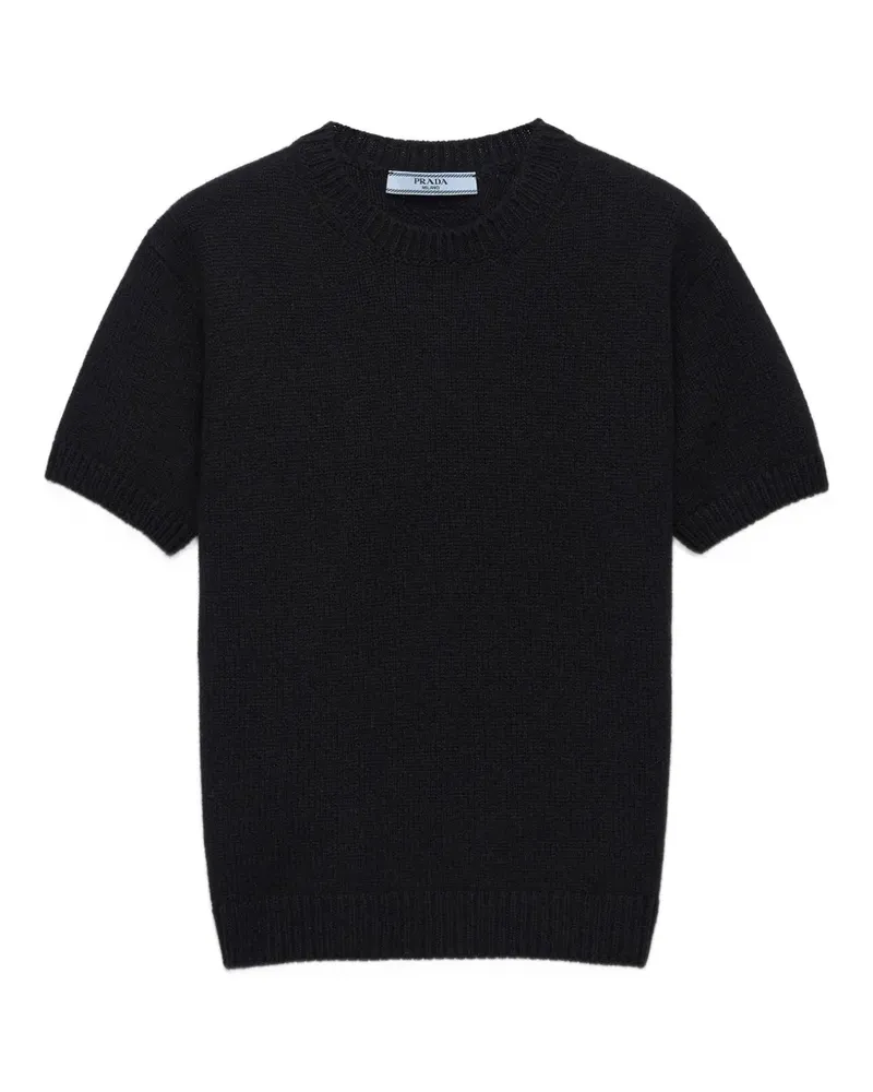 Prada Kurzärmeliger Kaschmirpullover - Schwarz Schwarz
