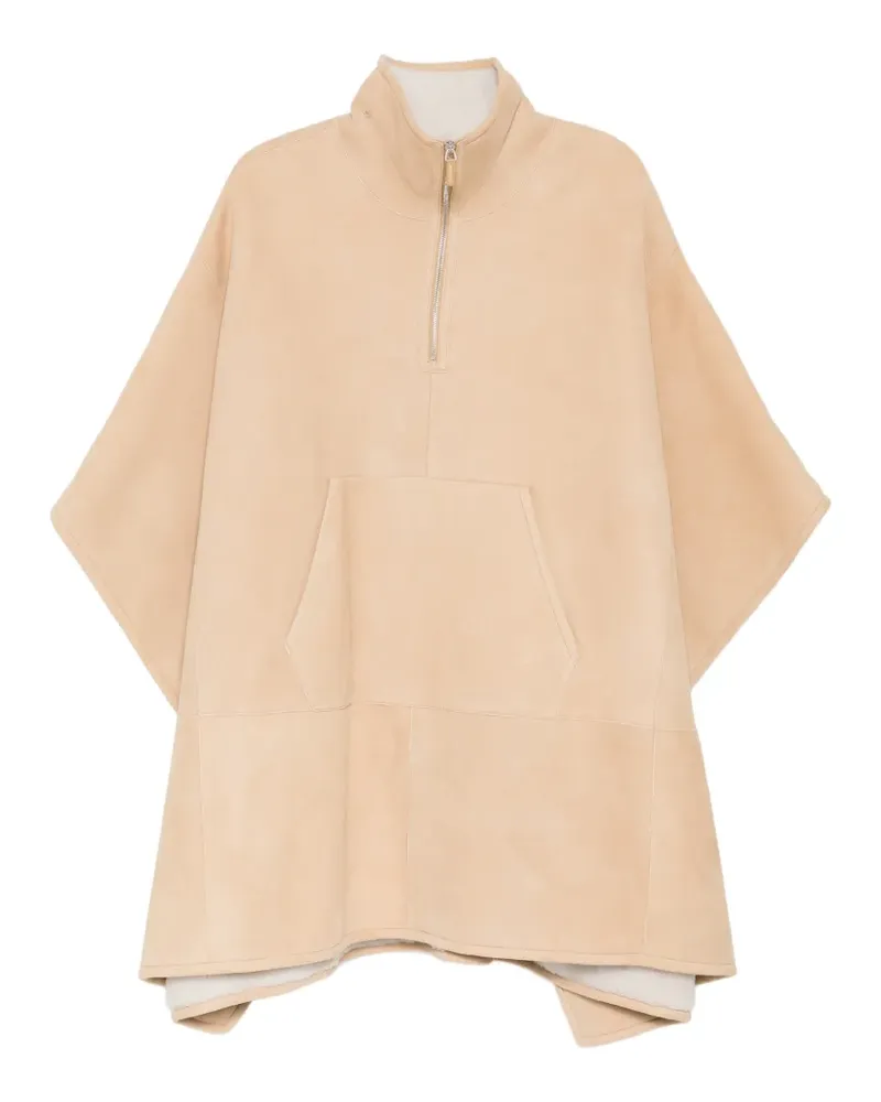 James Perse suede shearling poncho - Nude Nude