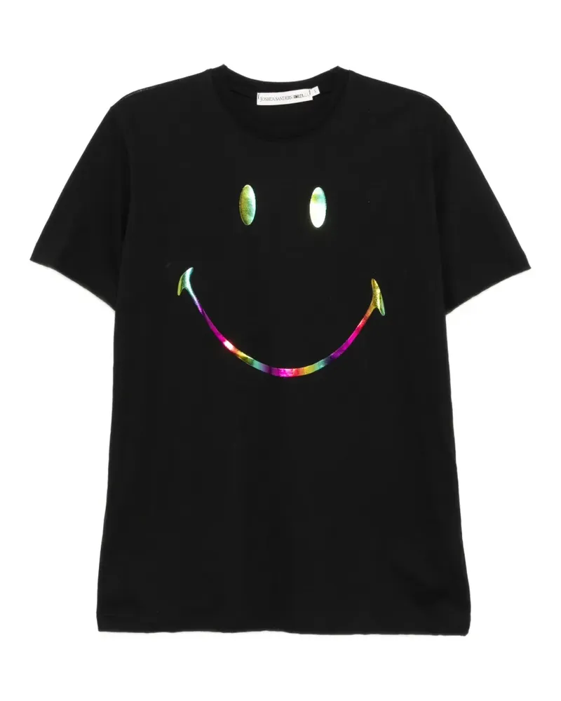 Joshua Sanders T-Shirt mit Smiley-Hologramm - Schwarz Schwarz