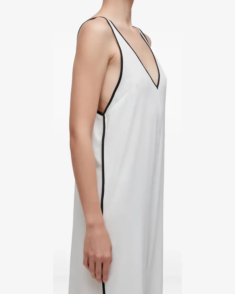 Osklen V-Ausschnitt-Jumpsuit mit Seitenstreifen - Weiß Weiß