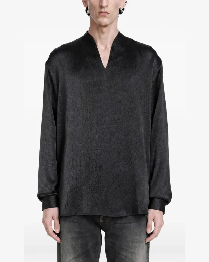 Giorgio Armani T-Shirt mit V-Ausschnitt - Schwarz Schwarz