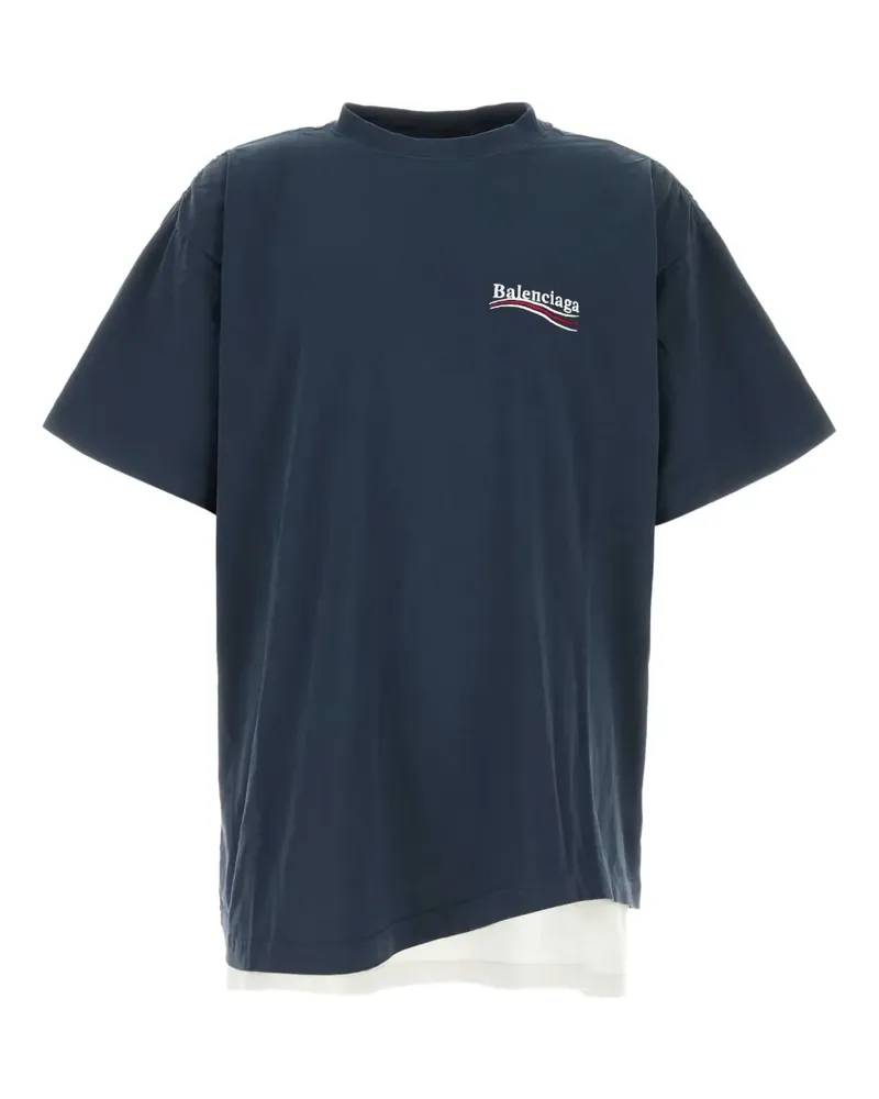 Balenciaga T-Shirt im Layering-Look - Blau Blau