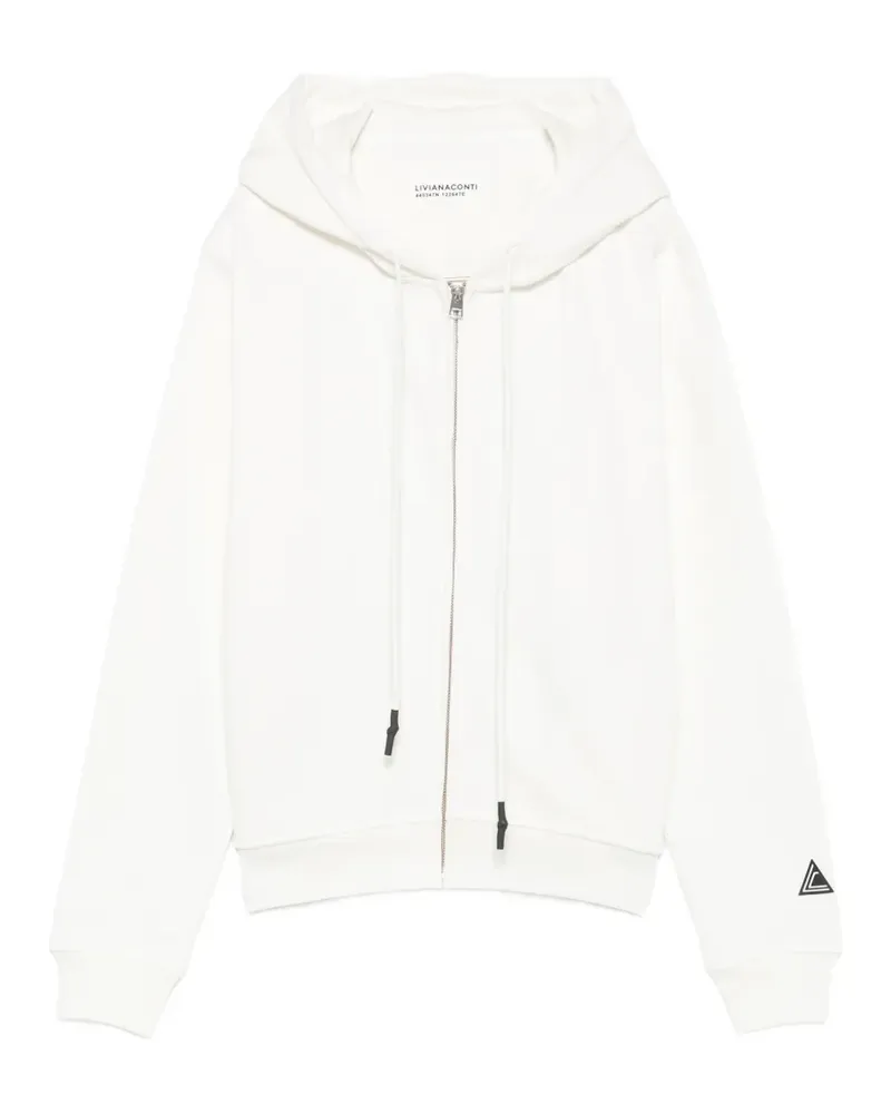 Liviana Conti zip-fastening drawstring hoodie - Nude Nude