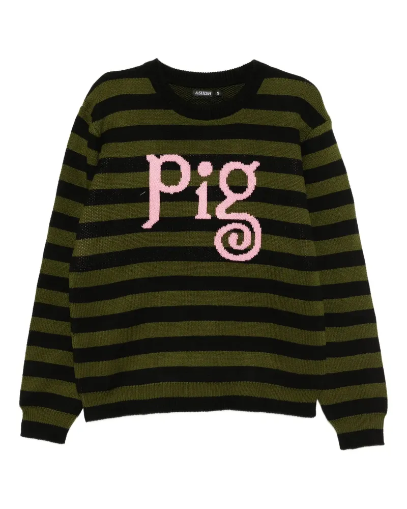 ASHISH Sweatshirt mit grafischem Print - Grün Grün