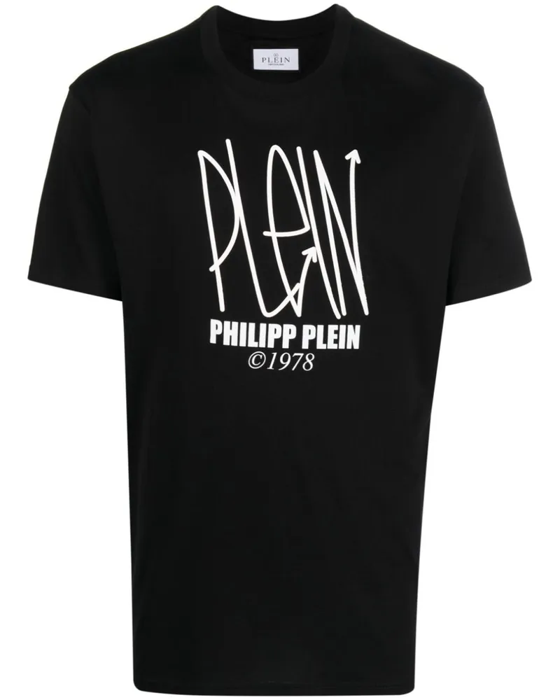 Philipp Plein T-Shirt mit Totenkopf - Schwarz Schwarz