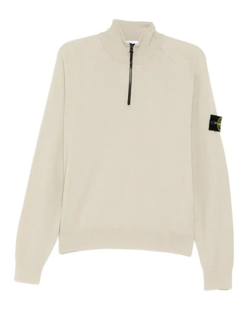 Stone Island Pullover mit Kompass-Patch - Nude Nude