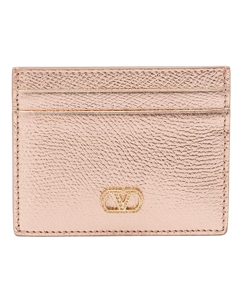 Valentino Garavani VLogo crystal-embellished card holder - Rosa Rosa