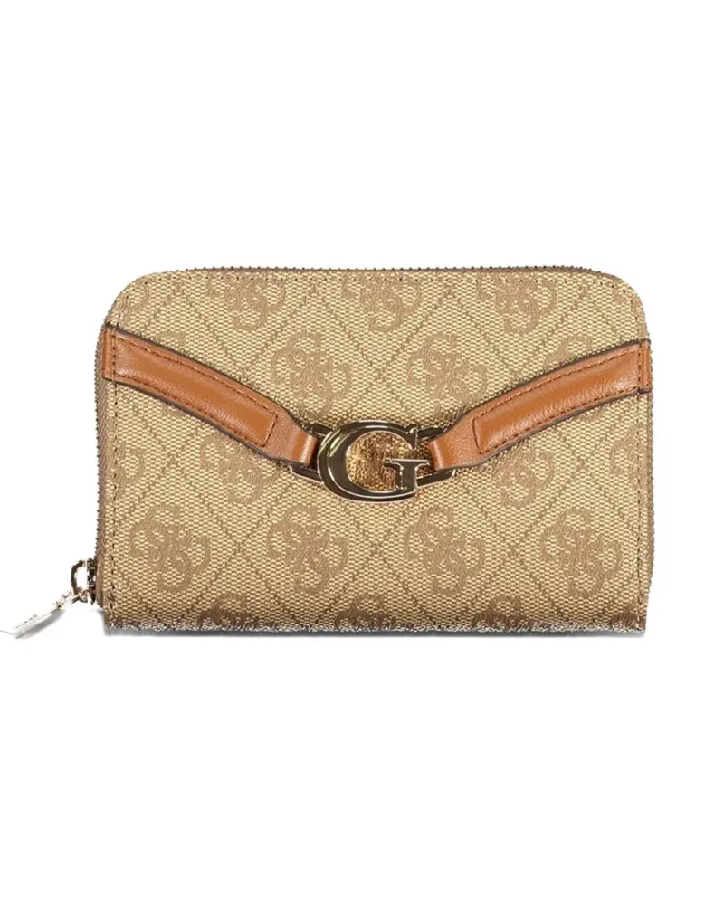 Guess monogram logo-plaque wallet - Nude Nude