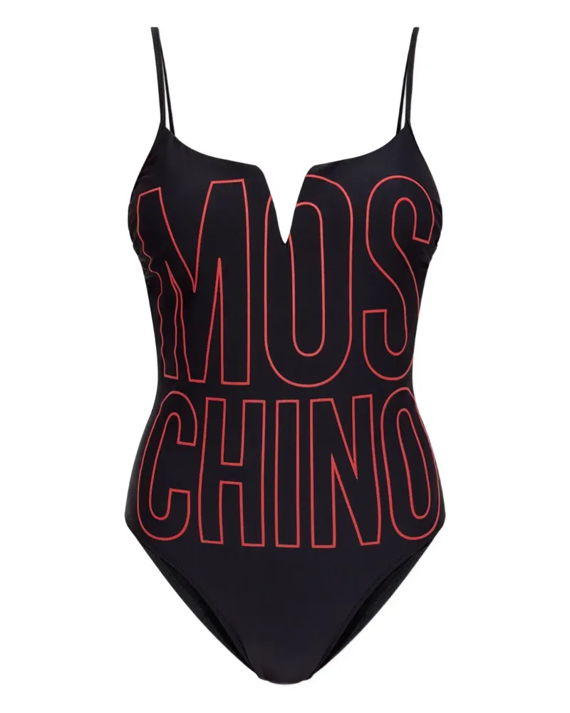 Moschino Badeanzug mit V-Ausschnitt - Schwarz Schwarz