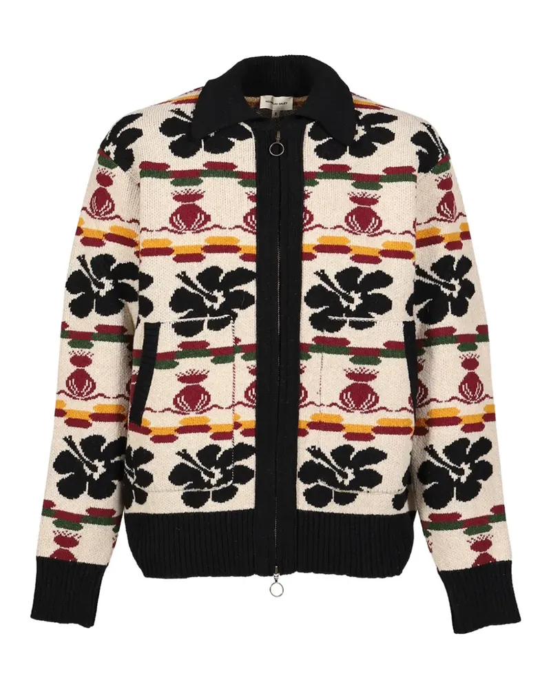 Nicholas Daley Hibiscus intarsia-knit cardigan - Nude Nude