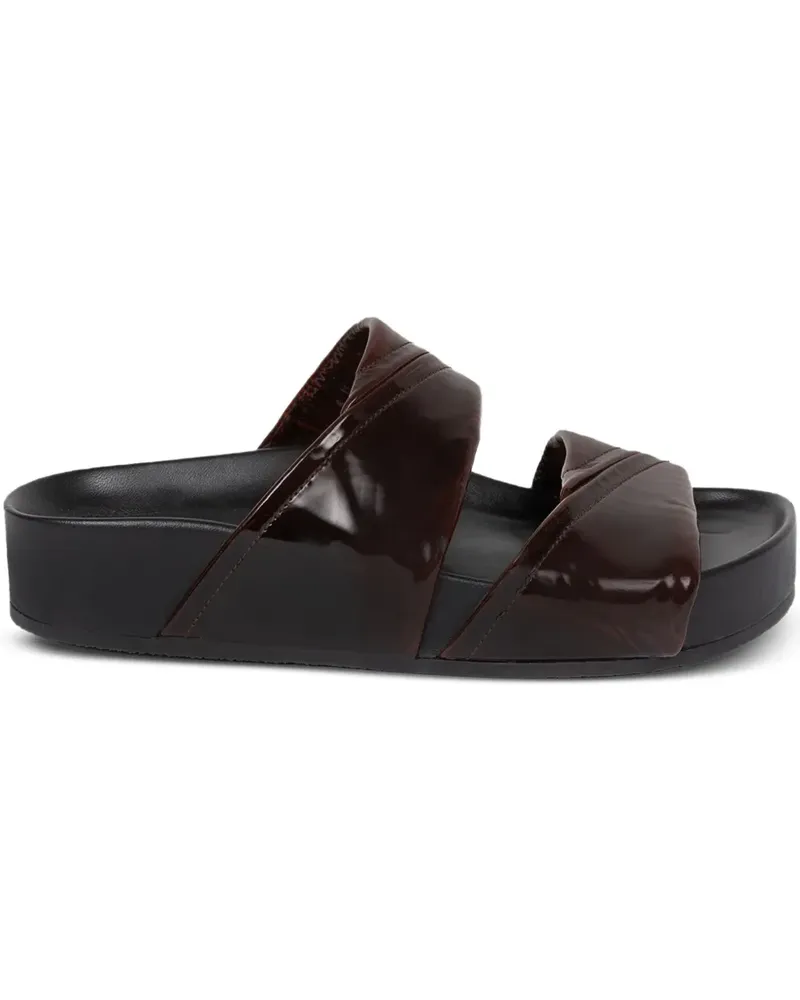 Dries van Noten Sandalen aus Lackleder mit Doppelriemen - Braun Braun