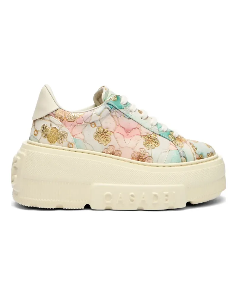 Casadei Nexus floral-detail sneakers - Nude Nude