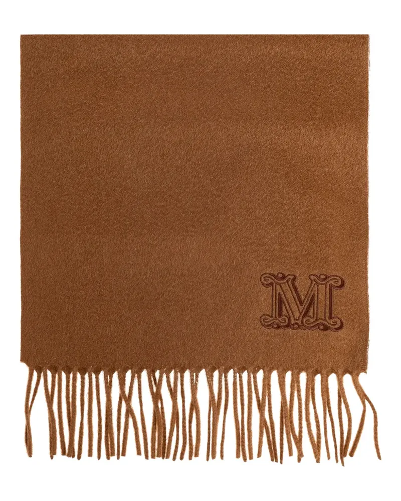 Max Mara Schal mit Logo-Stickerei - Braun Braun