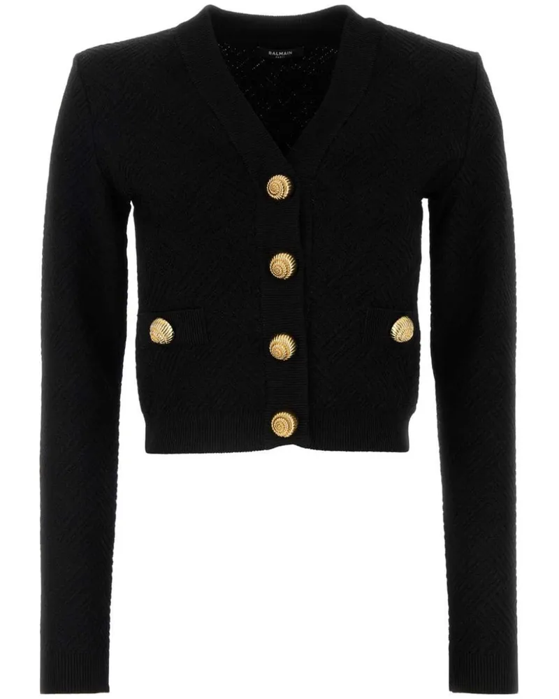 Balmain Cardigan mit V-Ausschnitt - Schwarz Schwarz