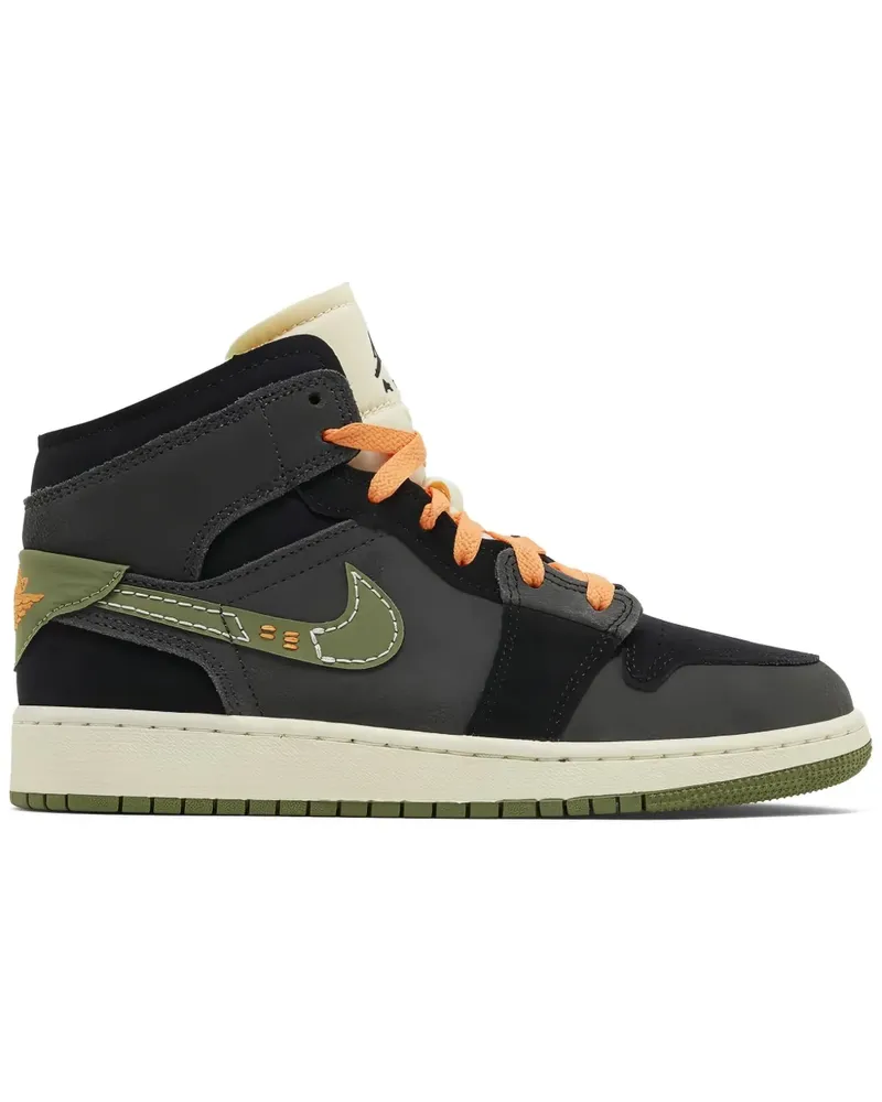 Jordan Air  1 Mid SE "Craft Anthracite/Light Olive" Sneakers - Schwarz Schwarz
