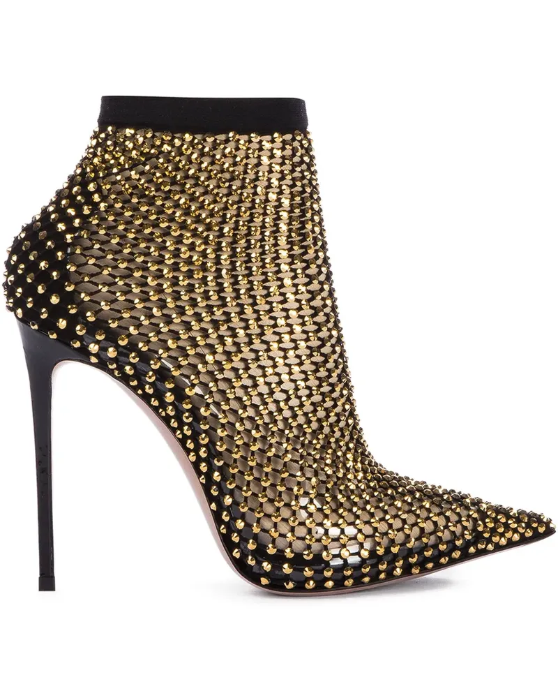 Le Silla Gilda Pumps mit Kristallverzierung 115mm - Schwarz Schwarz