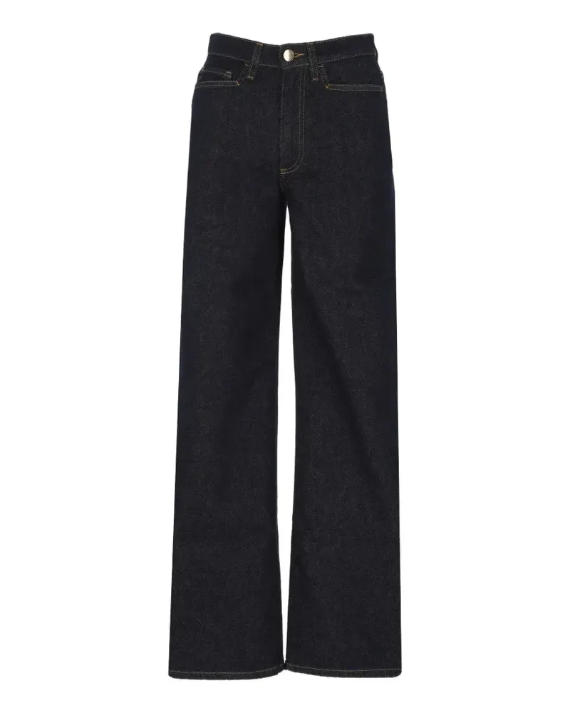Peuterey high-waisted logo-patch jeans - Blau Blau
