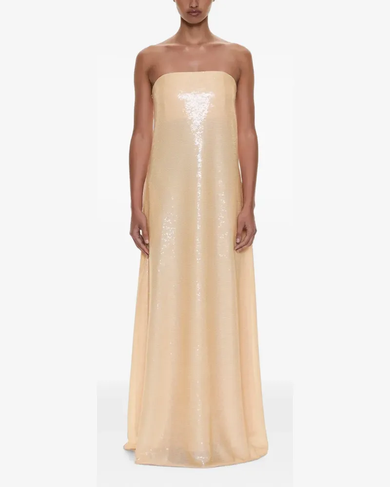 Christopher Esber Schulterfreies Opaline Maxikleid mit Pailletten - Gelb Gelb