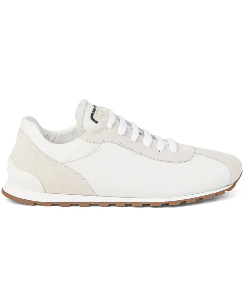 Brunello Cucinelli Sneakers mit Kontrasteinsätzen - Weiß Weiß