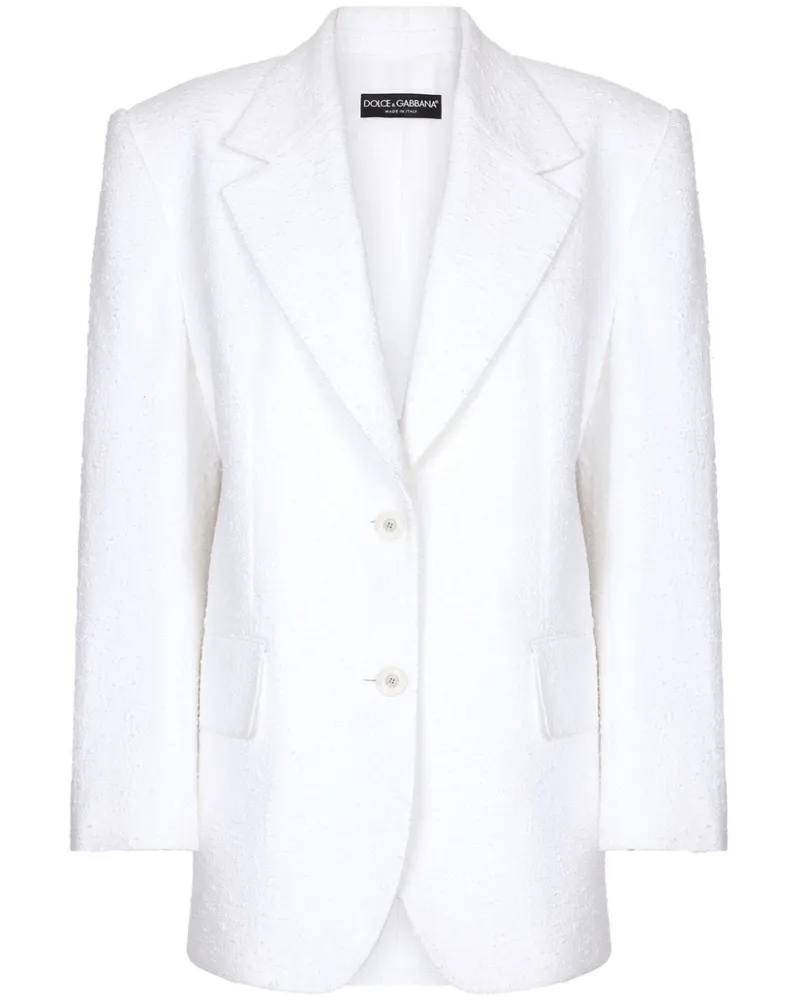 Dolce & Gabbana Einreihiges Tweed-Sakko - Weiß Weiß