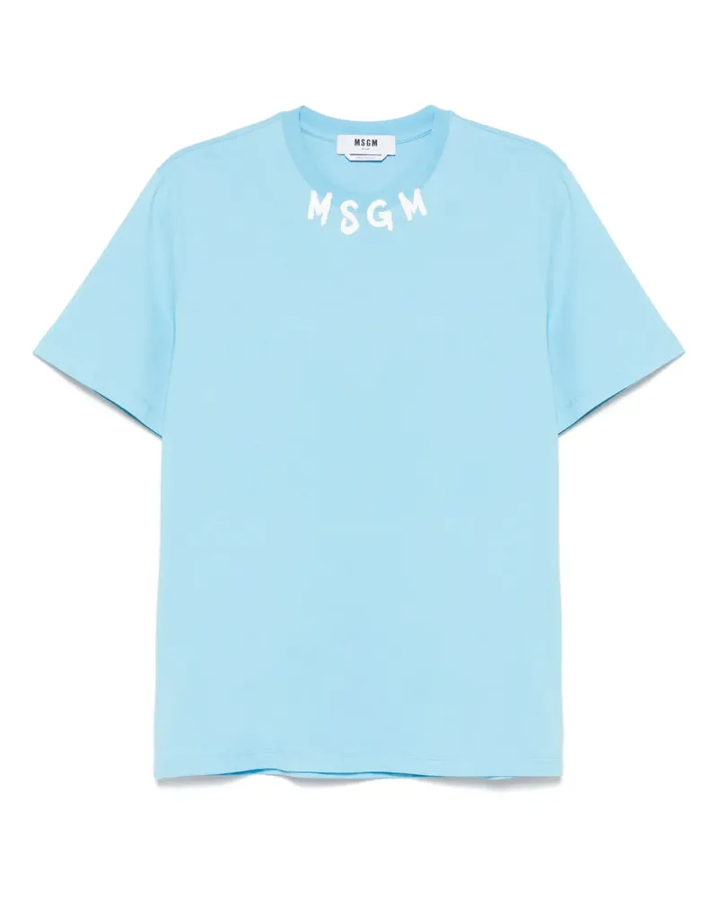 MSGM T-Shirt mit Logo-Print - Blau Blau