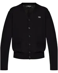 Dsquared2 Cardigan mit Logo-Applikation Schwarz