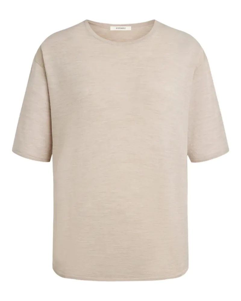 12 STOREEZ T-Shirt aus Wolle - Nude Nude