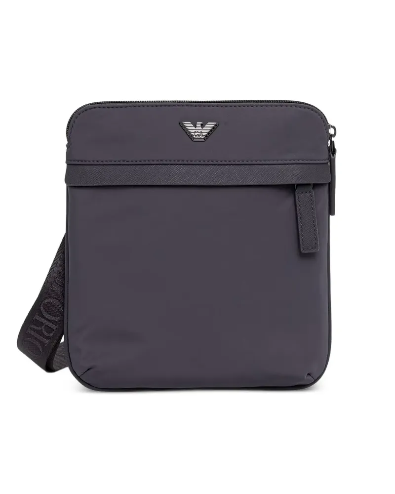 Emporio Armani Kuriertasche mit Logo-Schild - Grau Grau