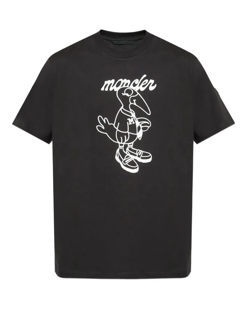 Moncler T-Shirt mit Vogel-Print - Schwarz Schwarz