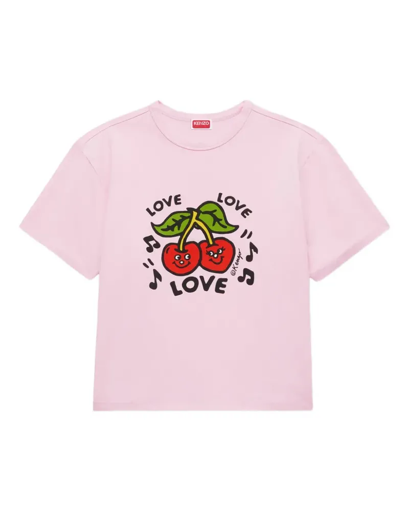 Kenzo Loves T-Shirt mit Print - Rosa Rosa