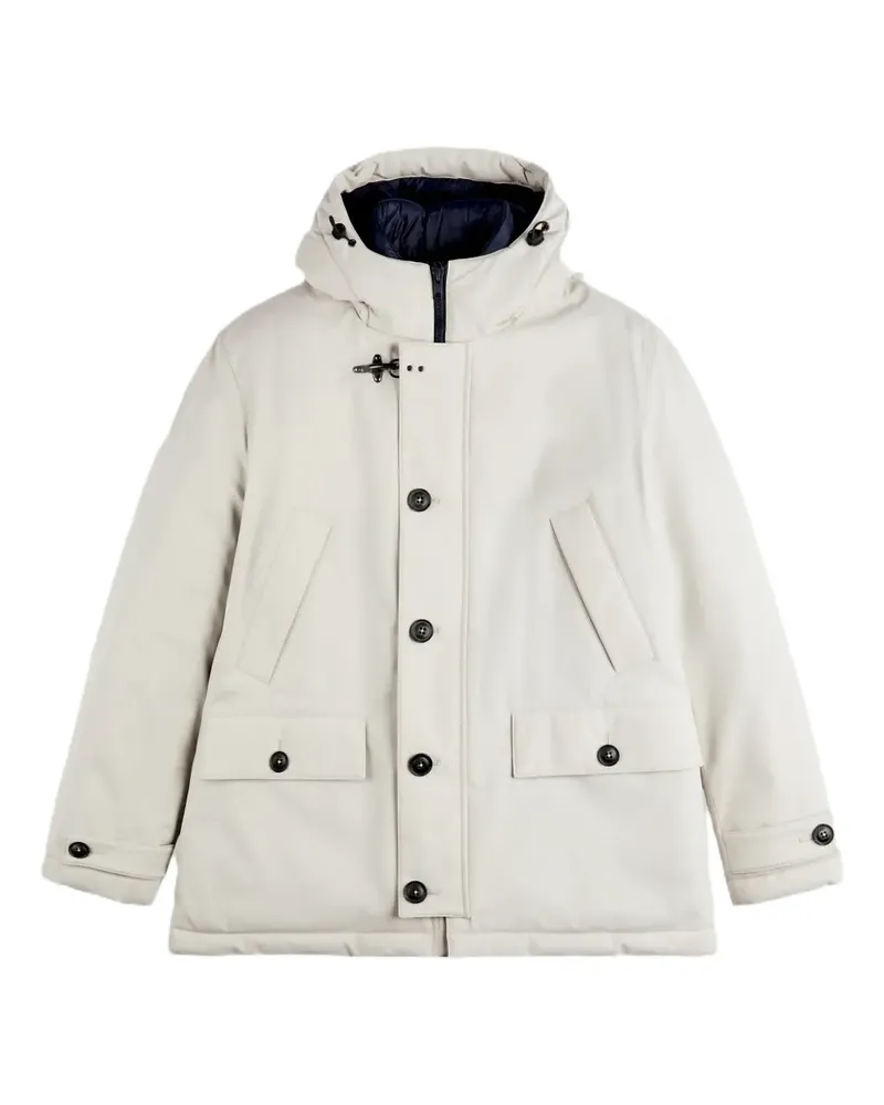 Fay button-up hooded parka coat - Nude Nude